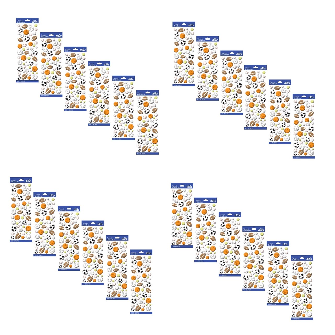 Multipack of 24 - Sticko Themed Stickers - Sports Balls, 53pcs